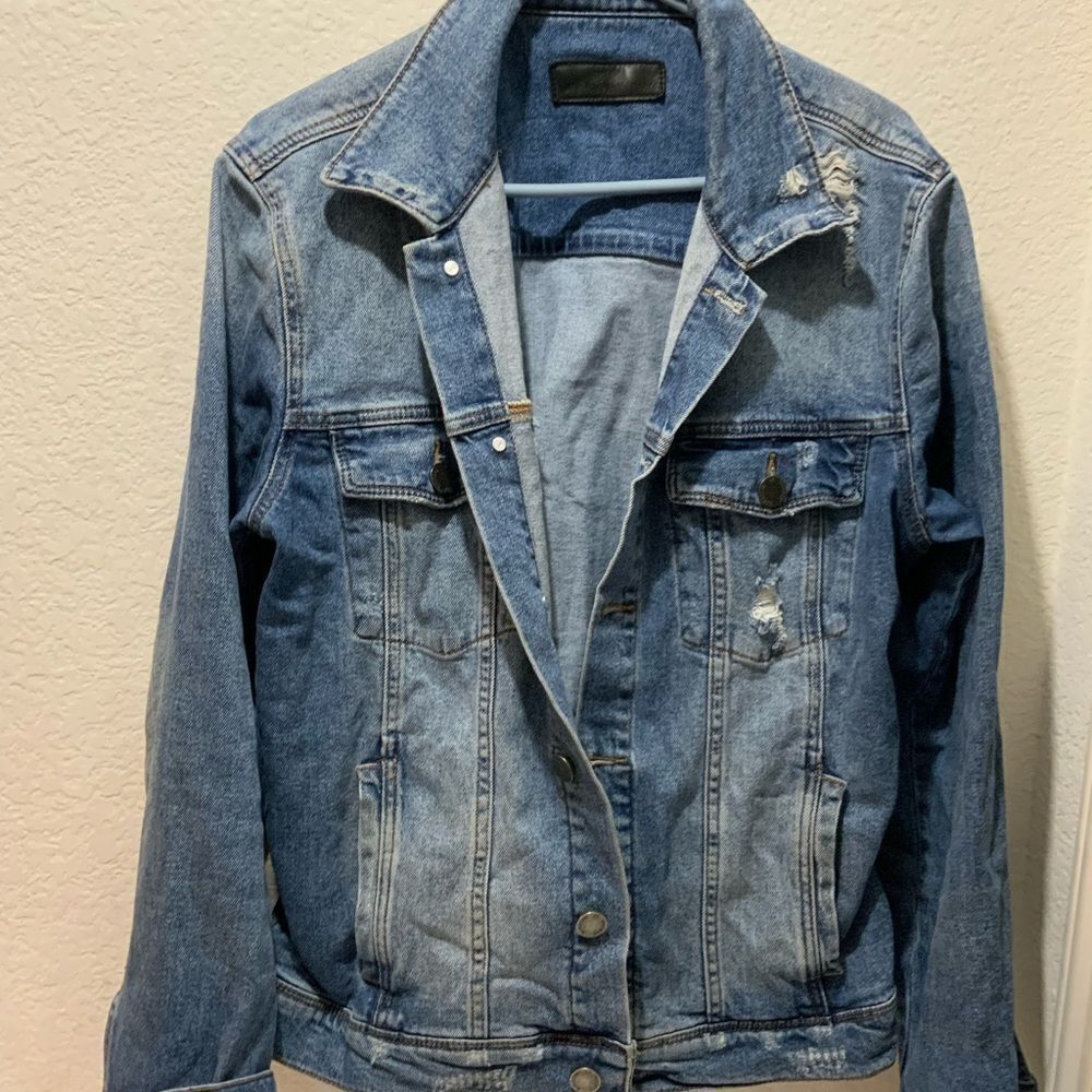 Articles of society Taylor jacket owens denim coat distressed blue large